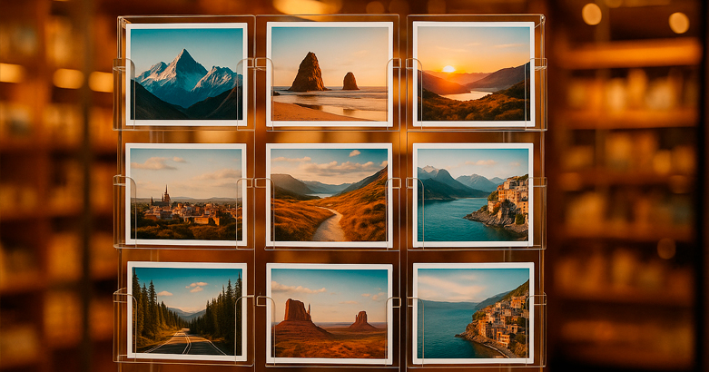 expositor postales metacrilato